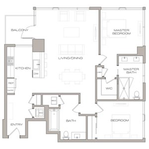 2 beds, 2 baths, 1,259 sqft, $6,187