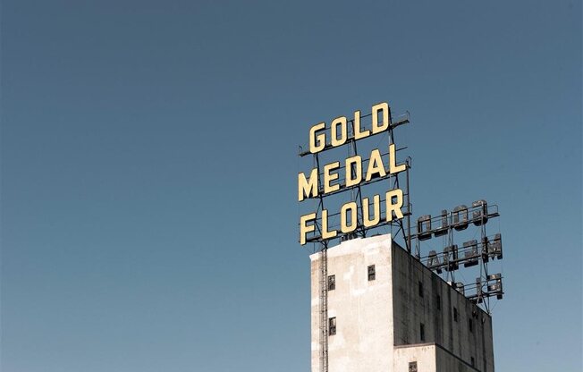Gold Medal Flour Sign Near 365 Nicollet Apartments