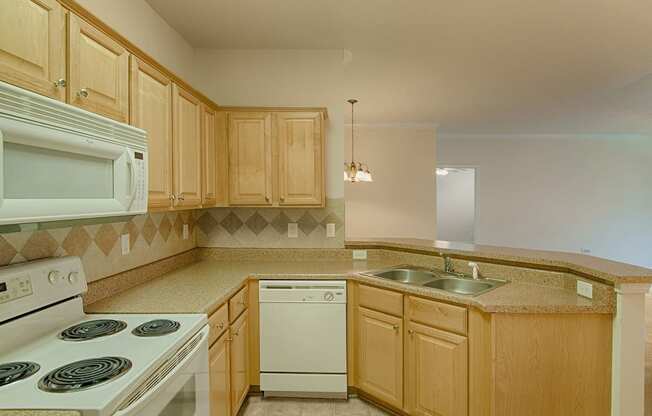 kitchen with white appliances