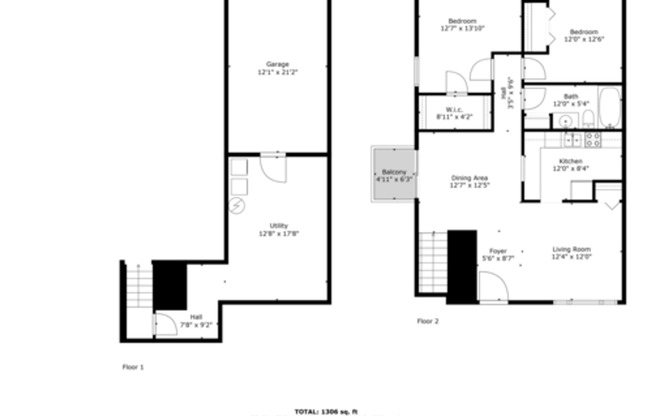 2 beds, 1 bath, 1,306 sqft, $1,875, Unit 1835