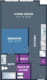 1 bed, 1 bath, 578 sqft, $1,368