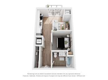 1 bed, 1 bath, 542 sqft, $1,468