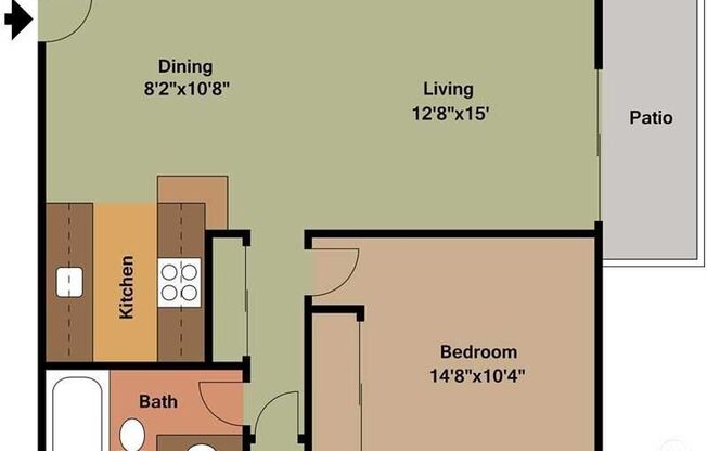 1 bed, 1 bath, 700 sqft, $2,010, Unit 443