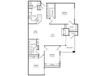 3 beds, 2 baths, 1,279 sqft, $1,959