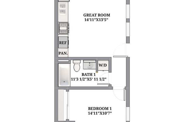 1 bed, 1 bath, $2,300, Unit 1679