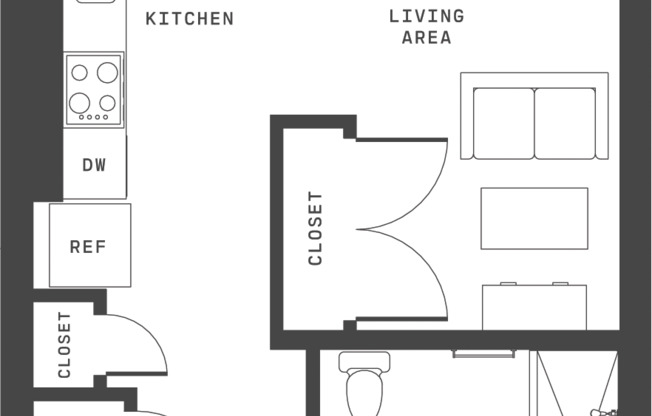 Studio, 1 bath, 598 sqft, $2,520, Unit 4422