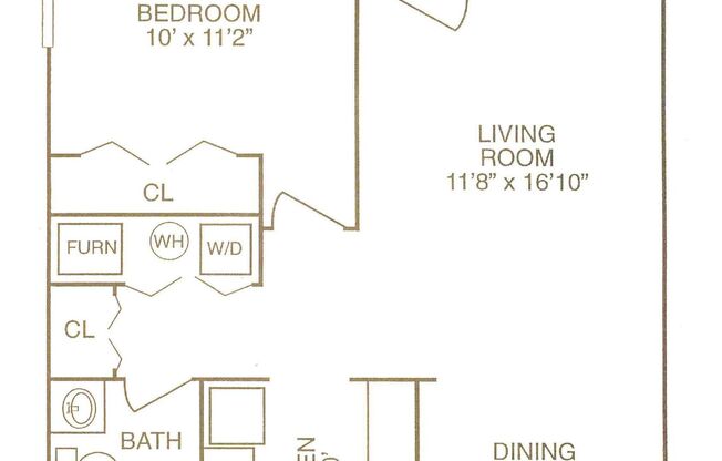 1 bed, 1 bath, 617 sqft, $725