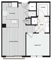 1 bed, 1 bath, 641 sqft, $2,585