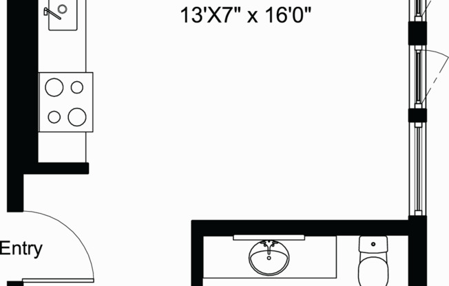 Studio, 1 bath, 450 sqft, $1,499, Unit 203