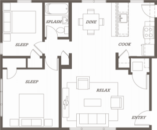 2 beds, 1 bath, 820 sqft, $2,699