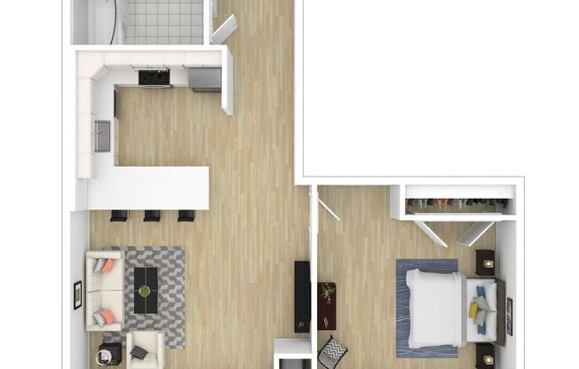 1 bed, 1 bath, 784 sqft, $1,655