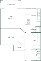 Studio, 1 bath, 722 sqft, $1,371