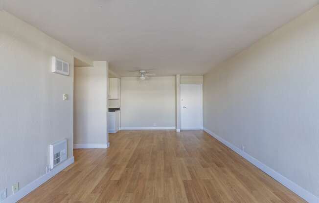 breswster unfurnished living room with wood flooring at Avenue Two Apartments, Redwood City  ,California, 94063