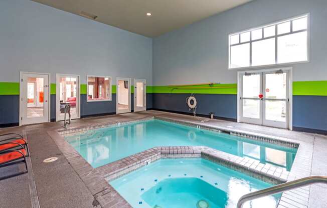 Indoor pool and spa at The Village at Seeley Lake