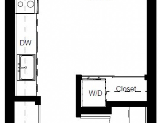 Studio, 1 bath, 404 sqft, $1,275, Unit 509