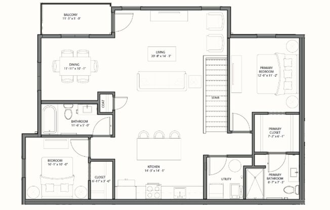 2 beds, 2 baths, 1,240 sqft, $1,945, Unit 2E210
