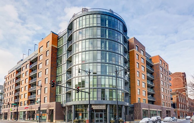Street view of The Madison at Racine Apartments at The Madison at Racine, Illinois, 60607