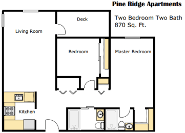 2 beds, 2 baths, 870 sqft, $2,062