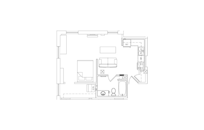 Studio, 1 bath, 510 sqft, $1,250, Unit 301