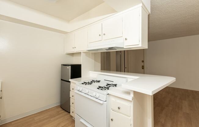 Kitchen with White Appliances and White Cabinets