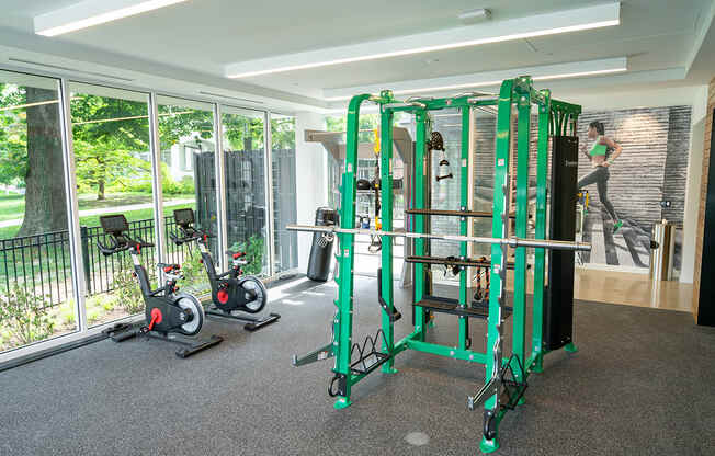 These are just a few of our machines in the fitness center at Grand Flats, St. Louis