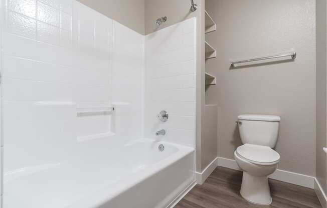 renovated bathroom with garden style tub