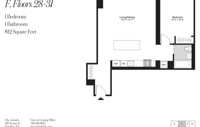 1 bed, 812 sqft, $5,295, Unit 28F