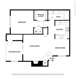 1 bed, 1 bath, 722 sqft, $1,399