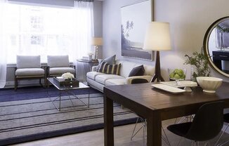 Decorated Living Room With Natural Light at Parc West Apartments, Draper, Utah