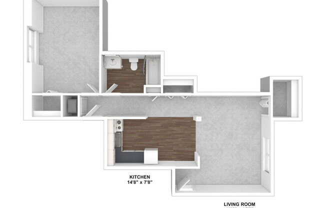 1 bed, 1 bath, 640 sqft, $1,825