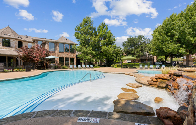 View of Enclave on Golden Triangle Apartments Pool and Waterfall