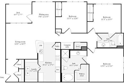 3 beds, 2 baths, 1,551 sqft, $4,276, Unit 0131