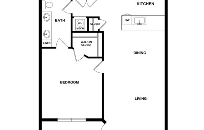 1 bed, 1 bath, 742 sqft, $1,412