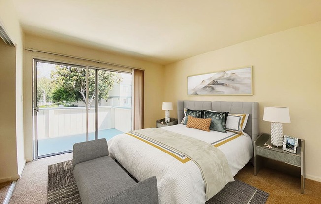 Beautiful Bright Bedroom With Wide Windows at Oak Pointe, Fremont, CA