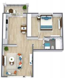 1 bed, 1 bath, 500 sqft, $1,975