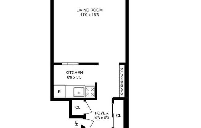 Studio, 1 bath, 400 sqft, $2,600, Unit 5H