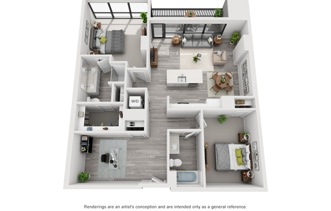 2 beds, 2 baths, 1,299 sqft, $2,724