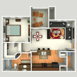 1 bed, 1 bath, 725 sqft, $1,040