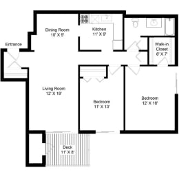 2 beds, 1 bath, 1,180 sqft, $1,230