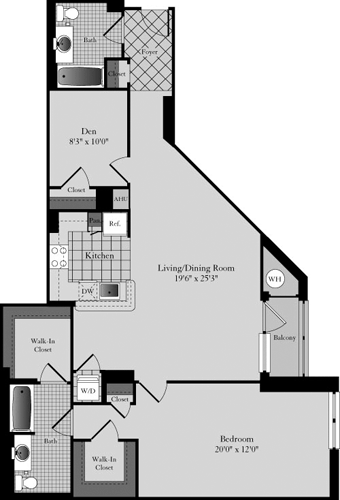 1 bed, 1 bath, 1,231 sqft, $3,781, Unit 207
