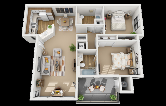 2 beds, 2 baths, 940 sqft, $2,730