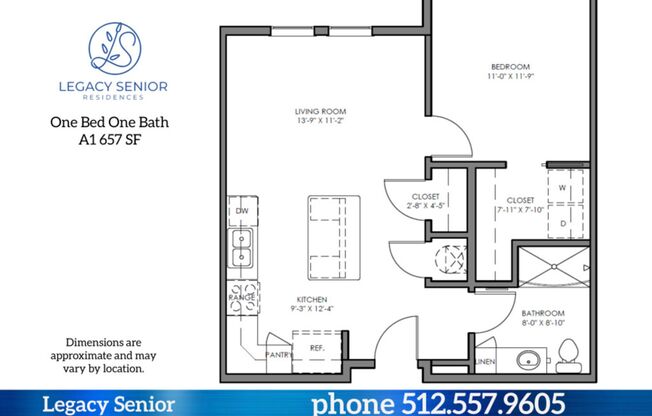 1 bed, 1 bath, 657 sqft, $1,095, Unit 101