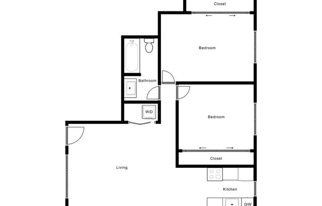 2 beds, 1 bath, 770 sqft, $1,725, Unit 505