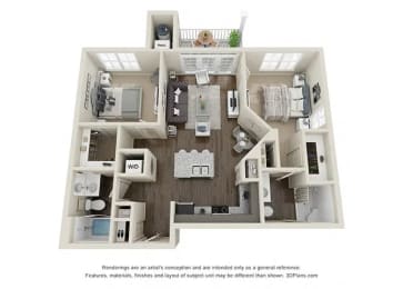 2 beds, 2 baths, 892 sqft, $1,895