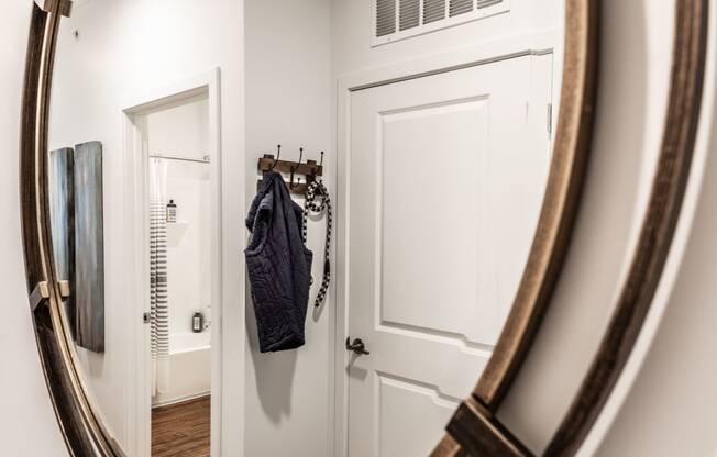 mirror with view of front door at Edge 35, Indianapolis, IN