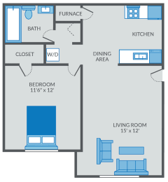 1 bed, 1 bath, 750 sqft, $985