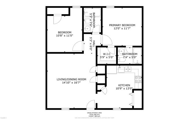 2 beds, 2 baths, 1,032 sqft, $999, Unit 5050 - 305