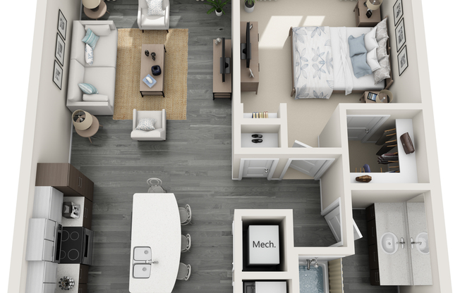 1 bed, 1 bath, 712 sqft, $1,495