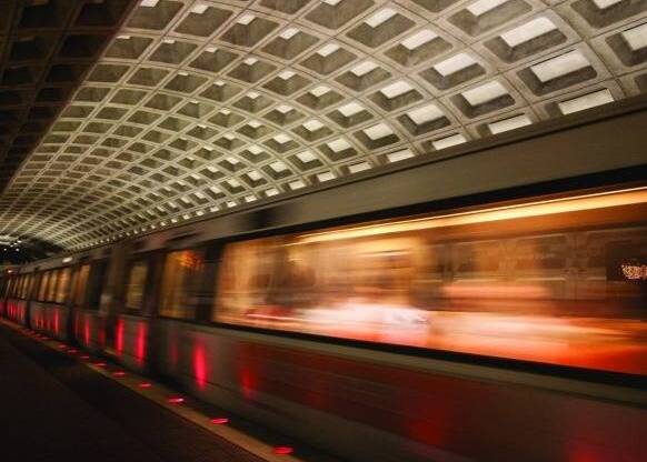 Colorful View of the Metro in Motion.