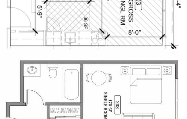 Studio, 1 bath, 310 sqft, $1,225, Unit 404